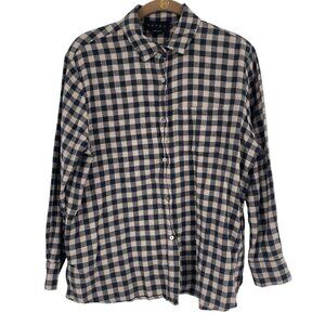 Hatch Maternity Black Plaid Checks Pocket Shirt Size XS / 0
